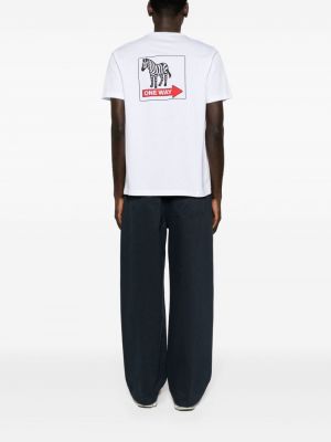 T-krekls ar apdruku ar zebras rakstu Ps Paul Smith balts