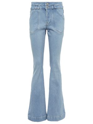 Jeans bootcut taille haute à boutons Frame bleu