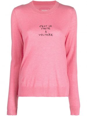 Kašmira džemperis ar izšuvumiem Zadig&voltaire rozā