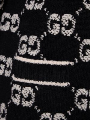 Жакардов вълнен жилетка Gucci черно