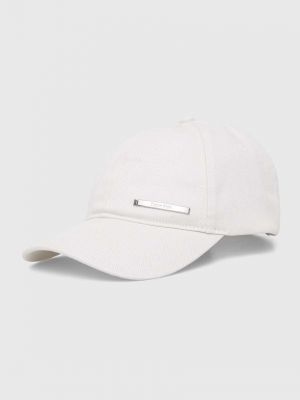 Памучна шапка с козирки с апликация Calvin Klein