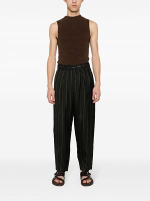 Pantalon slim à rayures Giorgio Armani noir