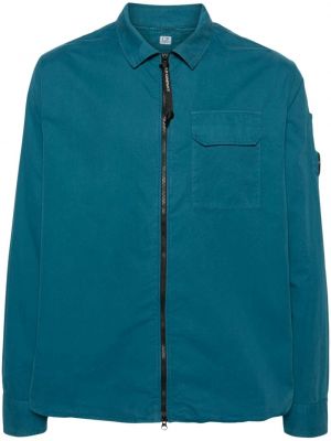 Bavlněná košile na zip C.p. Company modrá