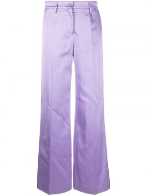 Plisované rovné kalhoty relaxed fit P.a.r.o.s.h. fialové