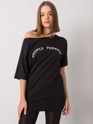 Μπλούζα με επιγραφή Fashionhunters μαύρο