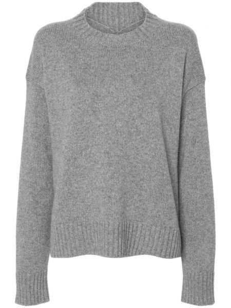 Kašmírový svetr s kulatým výstřihem Jil Sander šedý