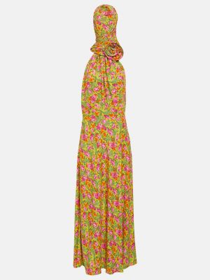 Длинное платье с капюшоном с аппликацией Magda Butrym желтое