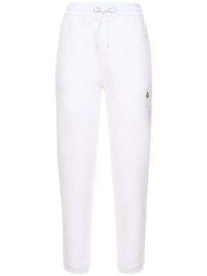 Spodnie sportowe bawełniane z dżerseju Moncler Genius białe