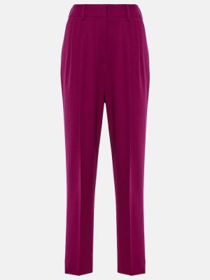 Volnene ravne hlače z visokim pasom Blaze Milano vijolična