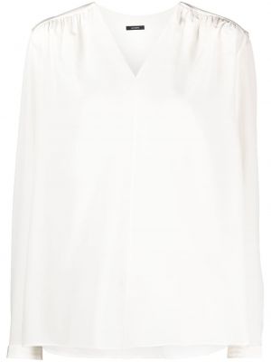 V-hals silke bluse Joseph