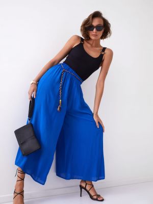 Широки панталони тип „марлен“ Fasardi синьо