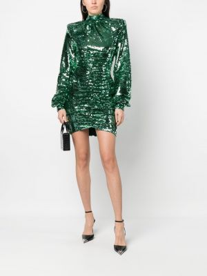 Sukienka koktajlowa z cekinami Philipp Plein zielona