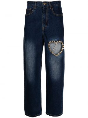 Hjertemønster jeans 7/8 Area blå