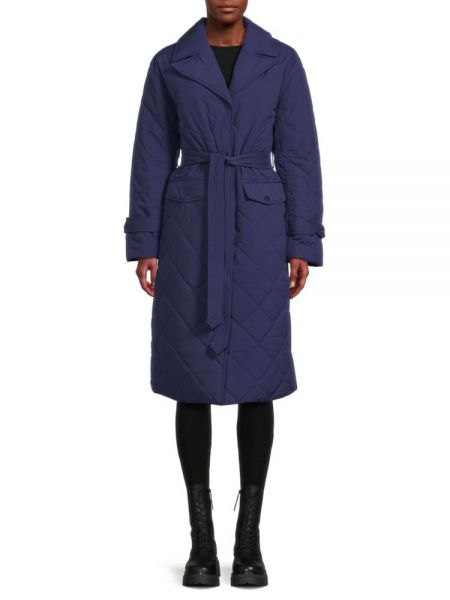 Стеганое пальто Ellen Tracy синее