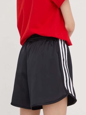 Pantaloni scurți de sport cu talie înaltă cu talie înaltă cu croială lejeră Adidas Originals negru
