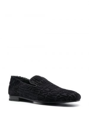 Jacquard nahast loafer-kingad Moschino must