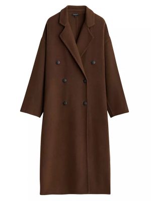 Полушерстяное пальто Thea с разрезом Rag & Bone, dark brown