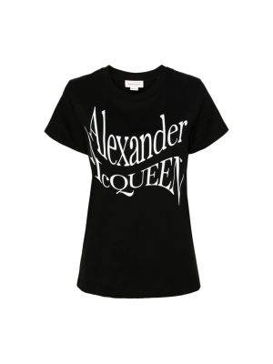 Koszulka z nadrukiem Alexander Mcqueen czarna