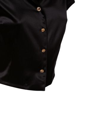 Hodvábne saténové pyžamo Versace čierna