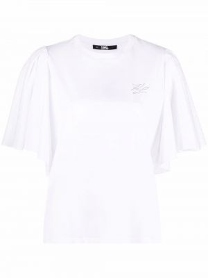 Camiseta con volantes Karl Lagerfeld blanco