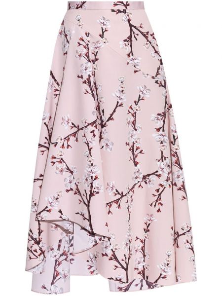 Painettu kukka- midi hame Alexander Mcqueen pinkki