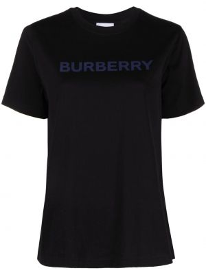 Tricou din bumbac cu imagine Burberry negru