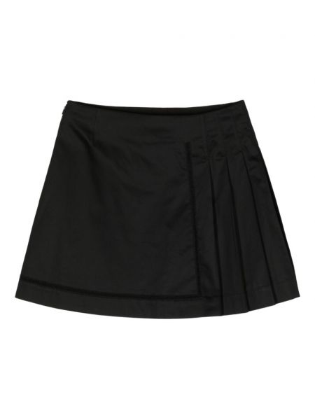 Plisované bavlněné mini sukně Shiatzy Chen černé