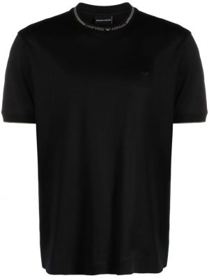 T-shirt ricamato Emporio Armani nero