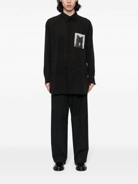 Chemise à imprimé Yohji Yamamoto noir