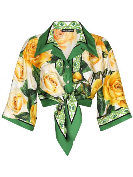 Svilena košulja s printom Dolce & Gabbana