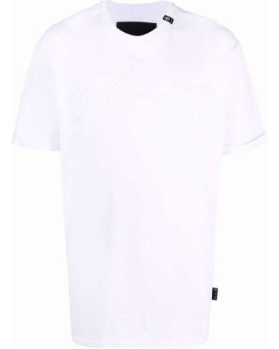 Broderet t-shirt Philipp Plein hvid