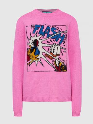 Вовняний светр з візерунком Gucci, рожевий