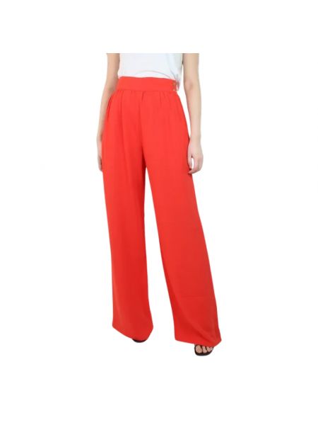 Jedwabne spodnie Fendi Vintage czerwone