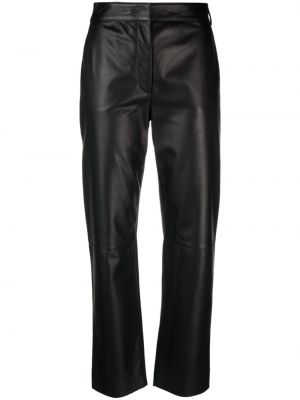 Kožené rovné kalhoty Antonelli černé