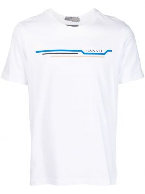 T-shirt con stampa Canali bianco