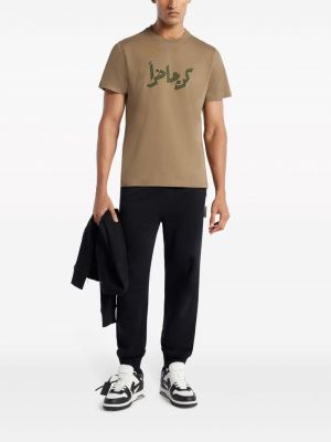 T-shirt en coton avec applique Qasimi marron