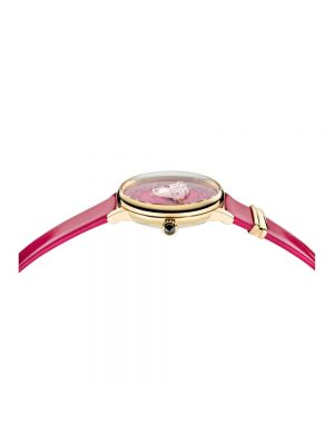 Zegarek skórzany z różowego złota Versace
