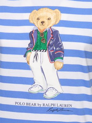 Tricou din bumbac cu dungi Polo Ralph Lauren alb