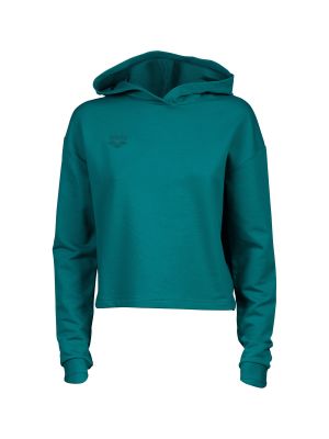 Флийс пуловер с качулка Arena зелено