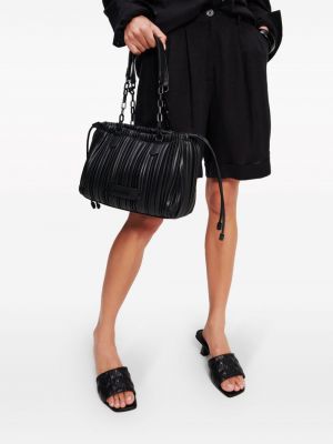 Shopper handtasche mit plisseefalten Karl Lagerfeld schwarz