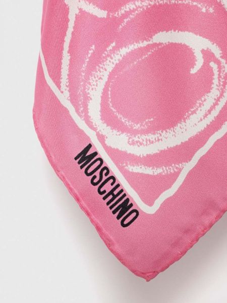 Jedwabny krawat Moschino różowy