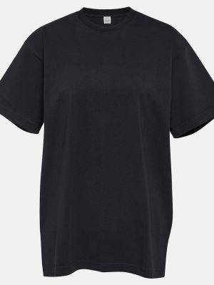 Памучна тениска от джърси Toteme черно
