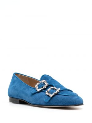 Semišové loafers s přezkou Edhen Milano modré