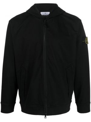 Blixtlås hoodie Stone Island svart