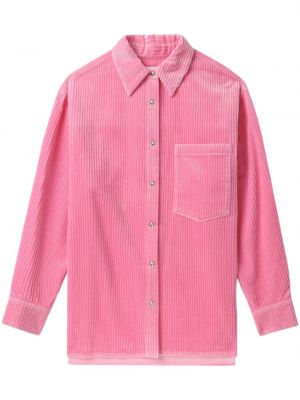 Bombažna srajca iz rebrastega žameta Iro roza