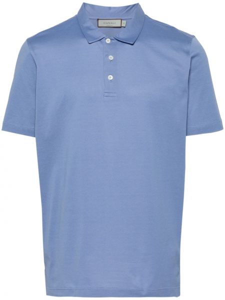 Medvilninė polo marškinėliai Canali mėlyna