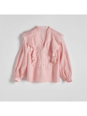 Haftowana bluzka Reserved różowa