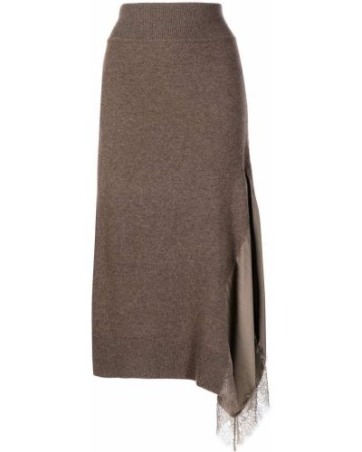 Кружевная юбка миди Goen.j, коричневая
