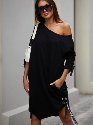 Sukienka oversize asymetryczna Fasardi czarna