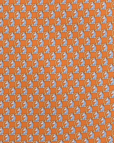 Corbata con estampado animal print Salvatore Ferragamo naranja